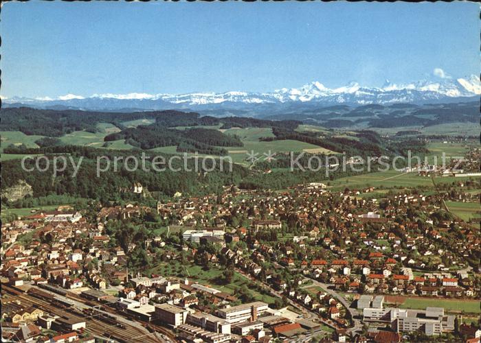 11865385 Burgdorf Bern Fliegeraufnahme mit Alpen Burgdorf