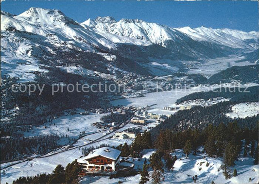 11865686 St Moritz GR Bergrestaurant Hahnensee Panorama St. Moritz