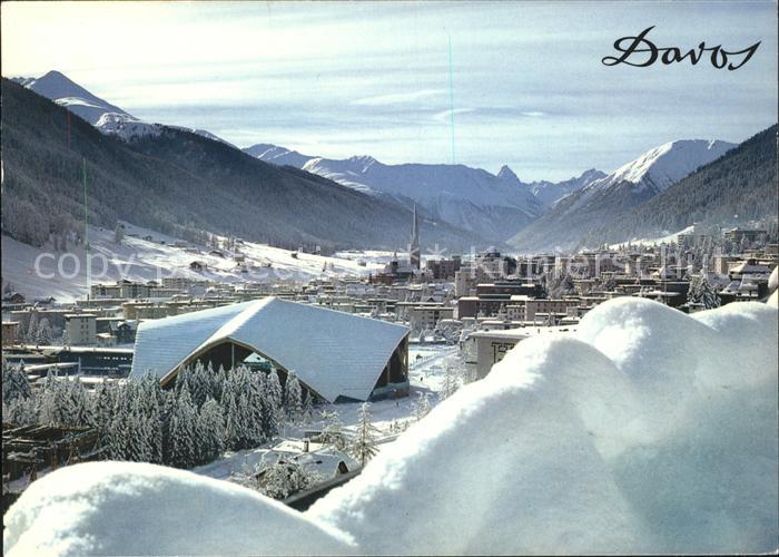 11875314 Davos GR avec patinoire Rinerhorn Tinzenhorn et Piz Mitgel Davos Pl