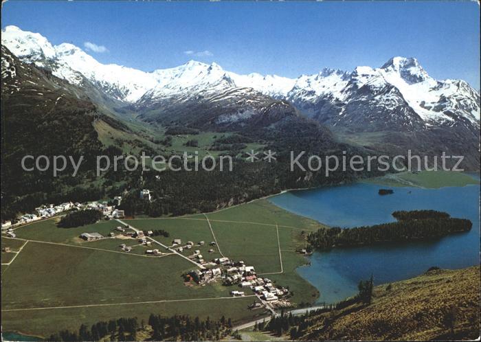 11875407 Sils Engadin Graubuenden Fliegeraufnahme Sils/Segl Baselgia