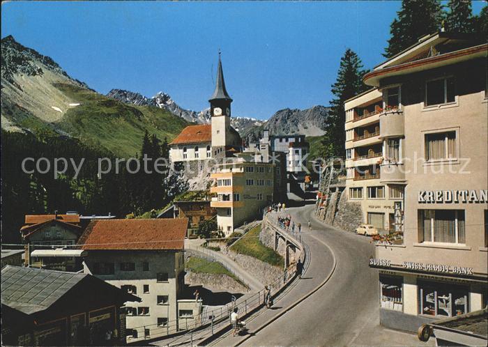 11877787 Arosa GR Rue du village avec l'église d'Arosa