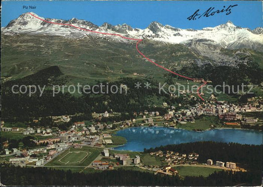 11880236 St Moritz GR Vue totale avec Piz Nair St. Moritz