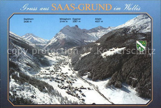 11878018 Saas Grund Fliegeraufnahme Saas-Grund