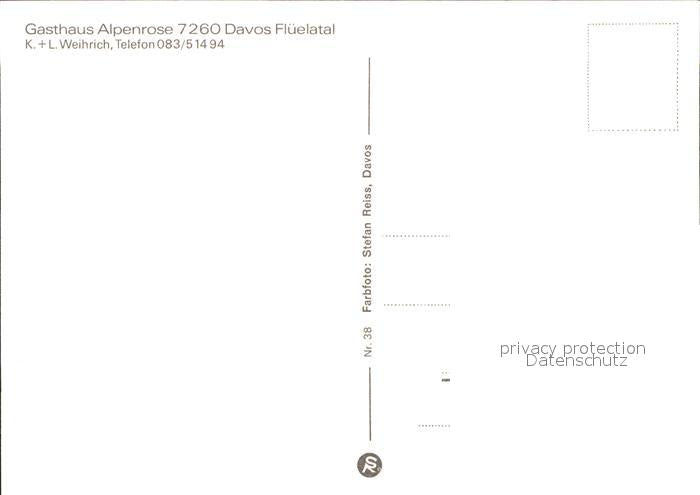 11878202 Davos GR Flueelatal Gasthaus Alpenrose Davos Platz