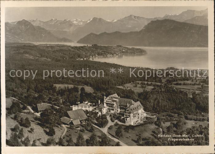 11878228 Luzern LU Kurhaus Sonnmatt Fliegeraufnahme Vierwaldstaettersee Luzern