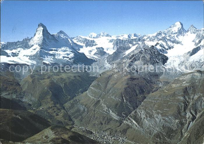 11878293 Zermatt VS Fliegeraufnahme Matterhorn Mont-Blanc Dt. Blanche