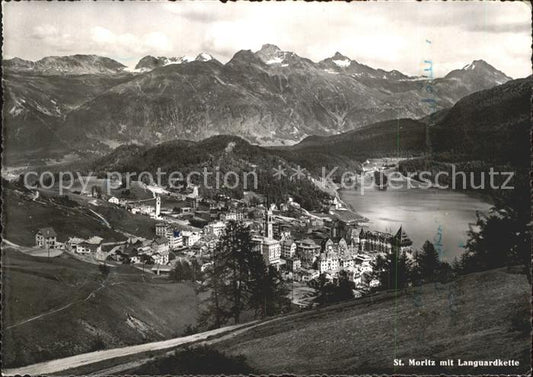 11878382 St Moritz GR avec chaîne Languard Lac de St. Moritz