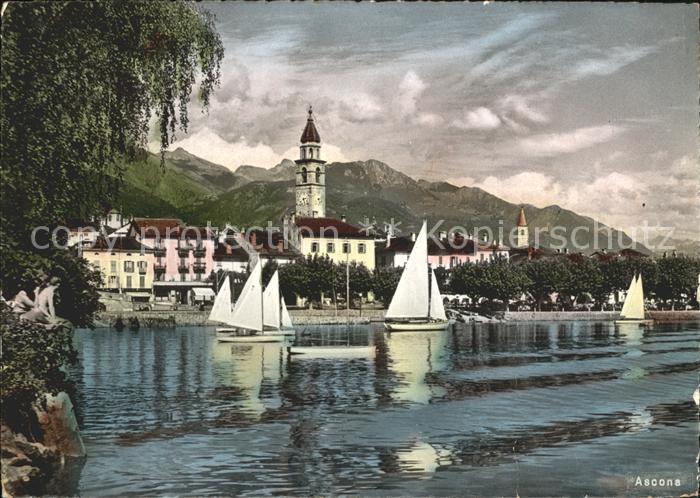 11880777 Ascona TI Voiliers Église Ascona