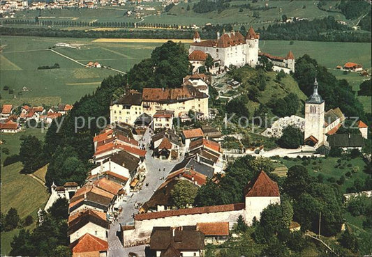 11881052 Gruyeres FR Fliegeraufnahme Burg Gruyeres