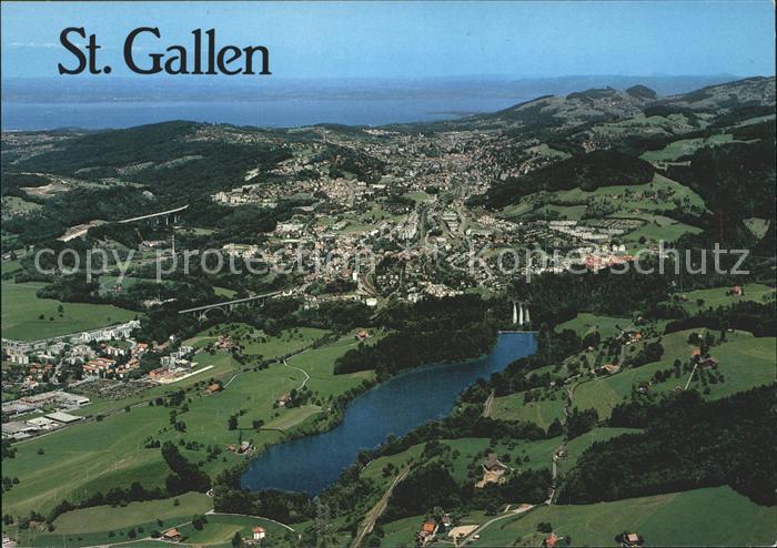 11881363 St Gallen SG Fliegeraufnahme Buebsensee Blick Bodensee St. Gallen