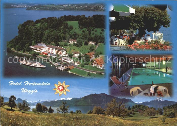 11886400 Weggis Vierwaldstaettersee Hotel Hertenstein Fliegeraufnahme Hallenbad