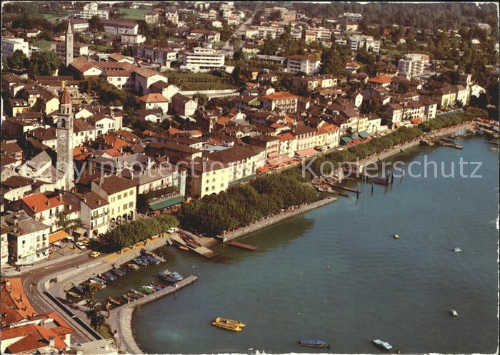 11888206 Ascona TI Fliegeraufnahme Promenade Hafen Ascona