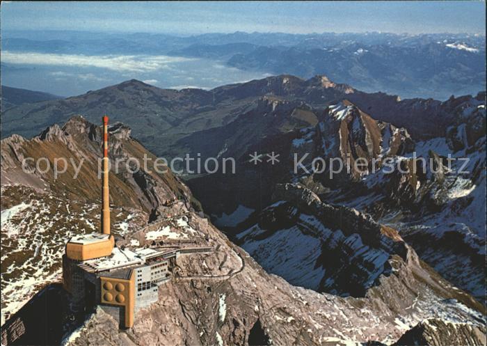 11888375 Saentis AR Fliegeraufnahme Bergstation mit Vorarlberg Saentis AR