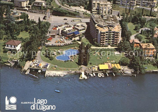 11888493 Bissone Lago di Lugano Fliegeraufnahme Albergo Lago di Lugano Bissone