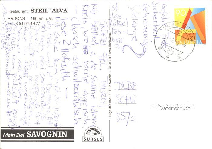 11889580 Radons Bivio Fliegeraufnahme Restaurant Steil Alva Bivio