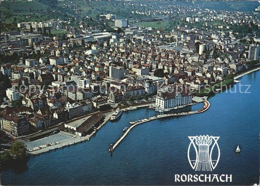 11889955 Rorschach Bodensee mit Hafen und Kornhaus Fliegeraufnahme Rorschach