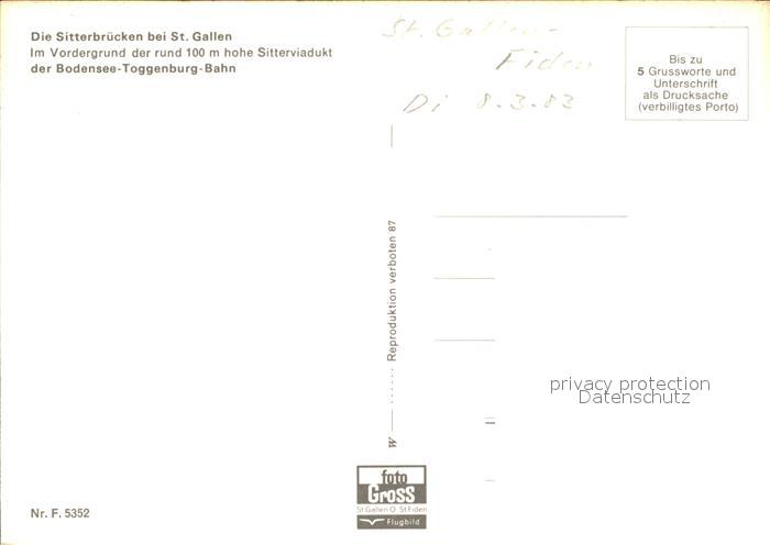 11889963 St Gallen SG Sitterbruecken mit Sitterviadukt Fliegeraufnahme St. Galle