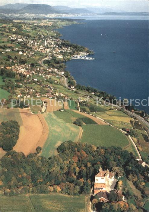 11890933 Vaumarcus Fliegeraufnahme Chateau de Vaumarcus et du Littoral Neuchatel