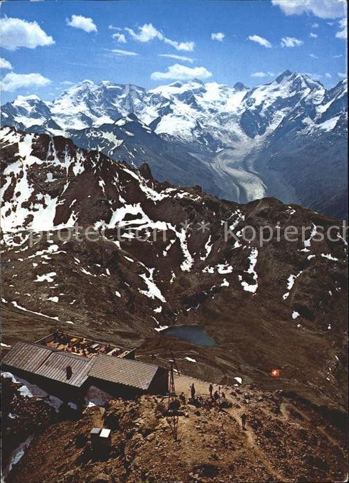 11896309 Piz Languard Berghaus mit Berninagruppe Fliegeraufnahme Piz Languard