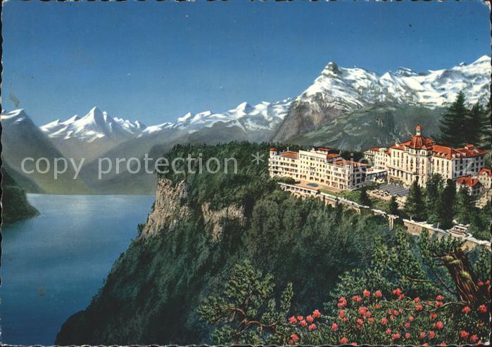 11903698 Seelisberg UR Grand Hotels Kulm und Sonnenberg Fliegeraufnahme Seelisbe