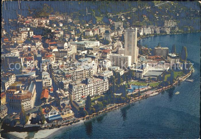 11903814 Montreux VD Vue aérienne de l'Hôtel Eden du Casino et de la Tour d'Ivoi