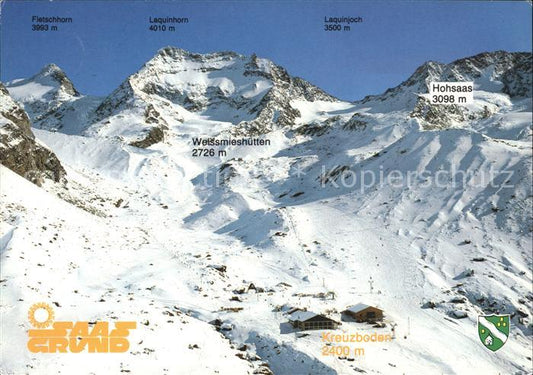 11903893 Saas Grund Fliegeraufnahme mit Fletschhorn und Laquinhorn Saas-Grund