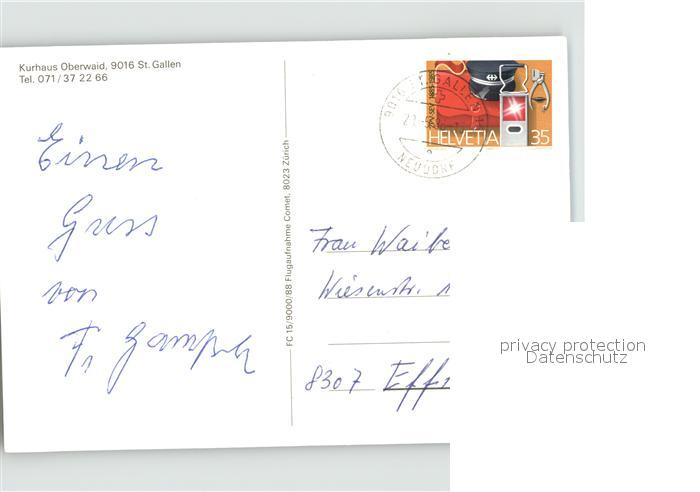 11918811 St Gallen SG Fliegeraufnahme Kurhaus Oberwaid St. Gallen