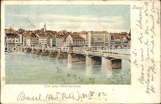 11969564 Basel BS Die alte Rheinbruecke Basel BS