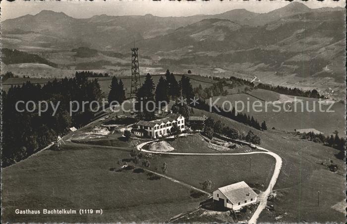 11963463 Hinwil Gasthaus Bachtel Kulm Aussichtsturm Fliegeraufnahme Hinwil