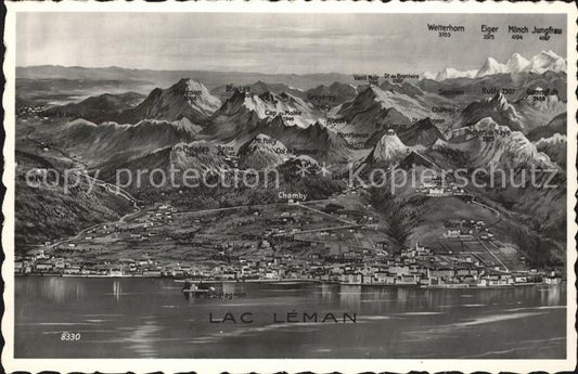 11965185 Montreux VD Vue du Lac Léman et des Alpes Montreux