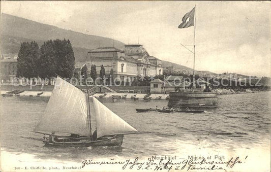 11960645 Neuchâtel NE Musée et Port du Lac Bateau à voile Neuchâtel