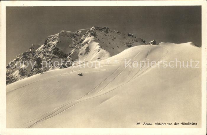 11960657 Arosa GR Départ du terrain de sports d'hiver Hoernlihuette Plessur Alpen A