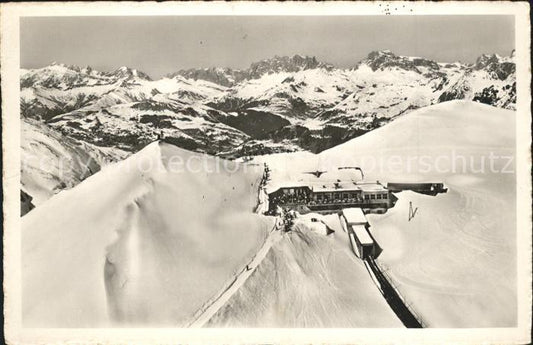 11962258 Weissfluhjoch mit Aussicht auf die Scesaplana Raetikon Fliegeraufnahme