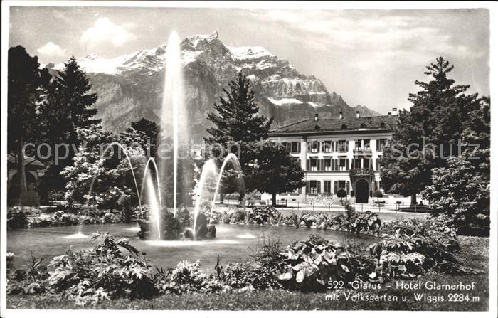 11963527 Glaris GL Hôtel Glarnerhof avec Volksgarten et Wiggis Fontaene Glaris