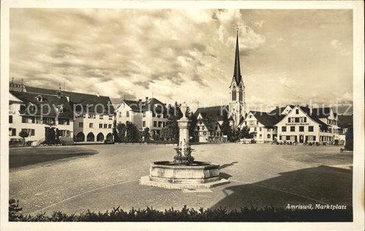 12027986 Amriswil TG Place du marché Fontaine Église Gasthof Amriswil TG