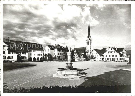 12029135 Amriswil TG Place du marché Fontaine Église Amriswil TG