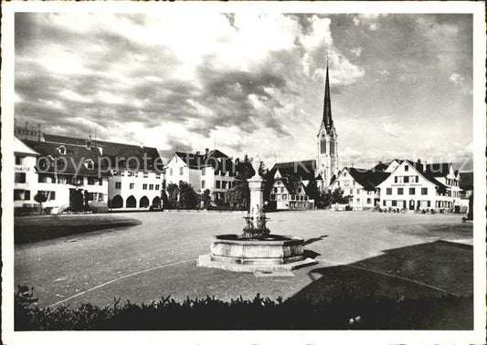 12029139 Amriswil TG Place du marché Fontaine Église Amriswil TG