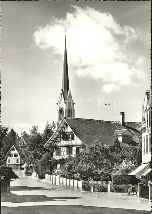 12029142 Amriswil TG Clocher de l'église de la rue locale Amriswil TG