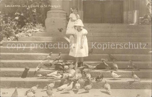 12019649 Lausanne VD Les pigeons de St François Alimentation des pigeons Maedchen Lausan