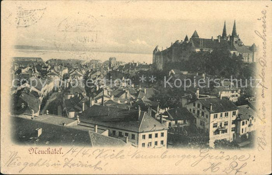 12013844 Paysage urbain de Neuchâtel NE avec le château de Neuchâtel