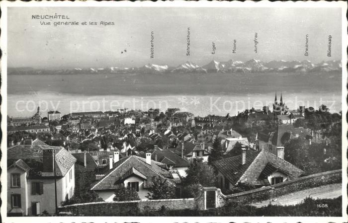 12013980 Neuchâtel NE Vue générale et les Alpes Neuchâtel