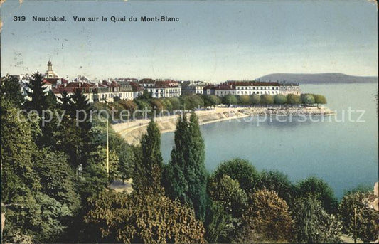 12014103 Neuchâtel NE Vue sur le Quai du Mont Blanc Lac Neuchâtel