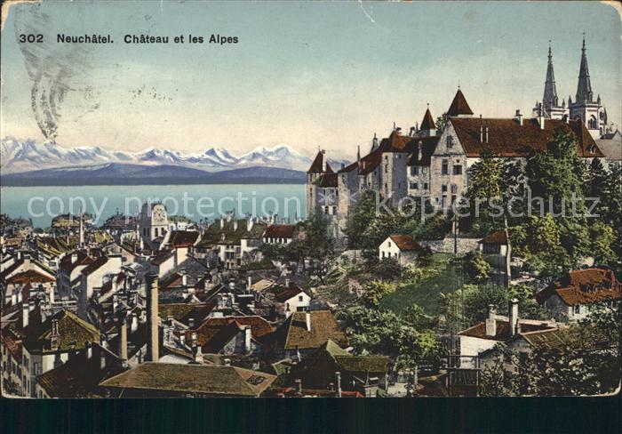 12014830 Neuchâtel NE Château et les Alpes Château Alpes Neuchâtel