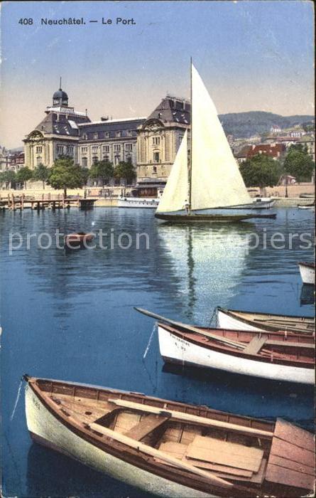 12014881 Neuchatel NE Port Bateau a voile Neuchatel