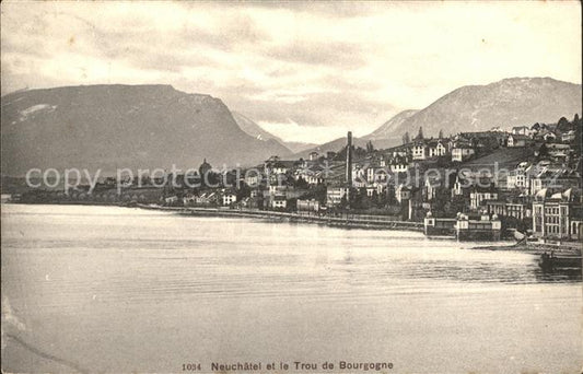 12014898 Neuchatel NE et le Trou de Bourgogne vu du Lac Neuchatel