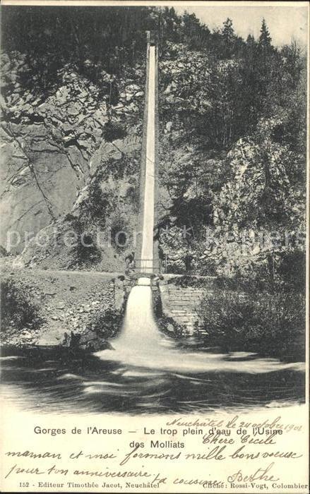 12014986 Neuchâtel NE Gorges de l'Areuse Trop plein d'eau de l'Usine des Molliat