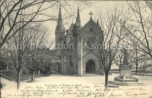 12015040 Neuchâtel NE Collégiale et Statue de Farel Neuchâtel