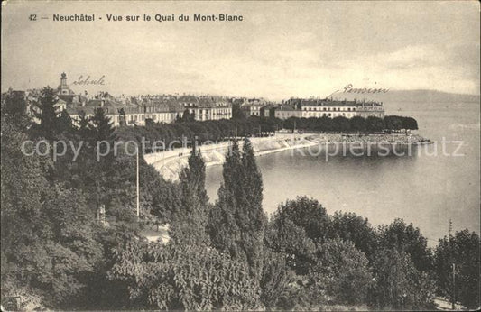 12015070 Neuchâtel NE Vue sur le Quai du Mont Blanc Neuchâtel