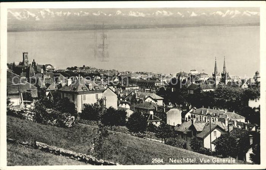 12015075 Neuchâtel NE Vue générale et les Alpes Neuchâtel