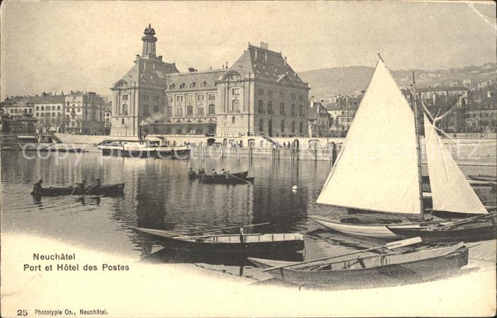 12015098 Neuchatel NE Port Hotel des Postes Bateau a voile Neuchatel